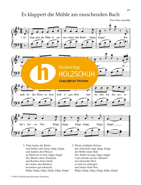 Es klappert die Mühle am rauschenden Bach